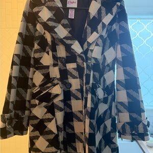 Candie's Black and White Checkered Coat